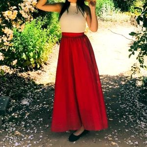 Beautiful long red skirt. Perfect for any garden day or just a walk in the park.